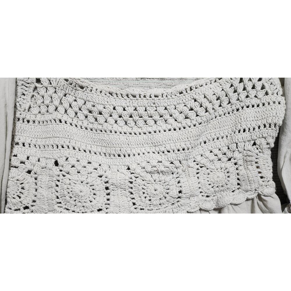 Rebellion Again Crochet Boho Peplum Blouse Women’s Large Cottagecore - Picture 5 of 13